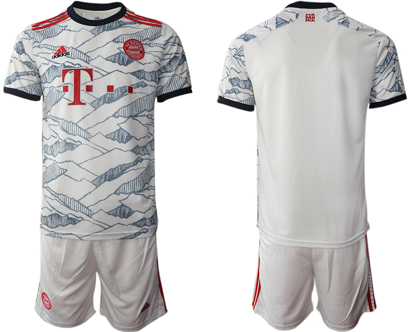 Men 2021-2022 Club Bayern Munich away white blank Soccer Jersey